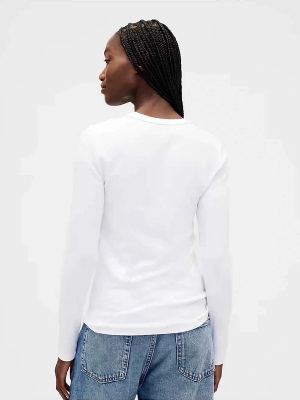 Women's Long-Sleeve Crewneck Top — White